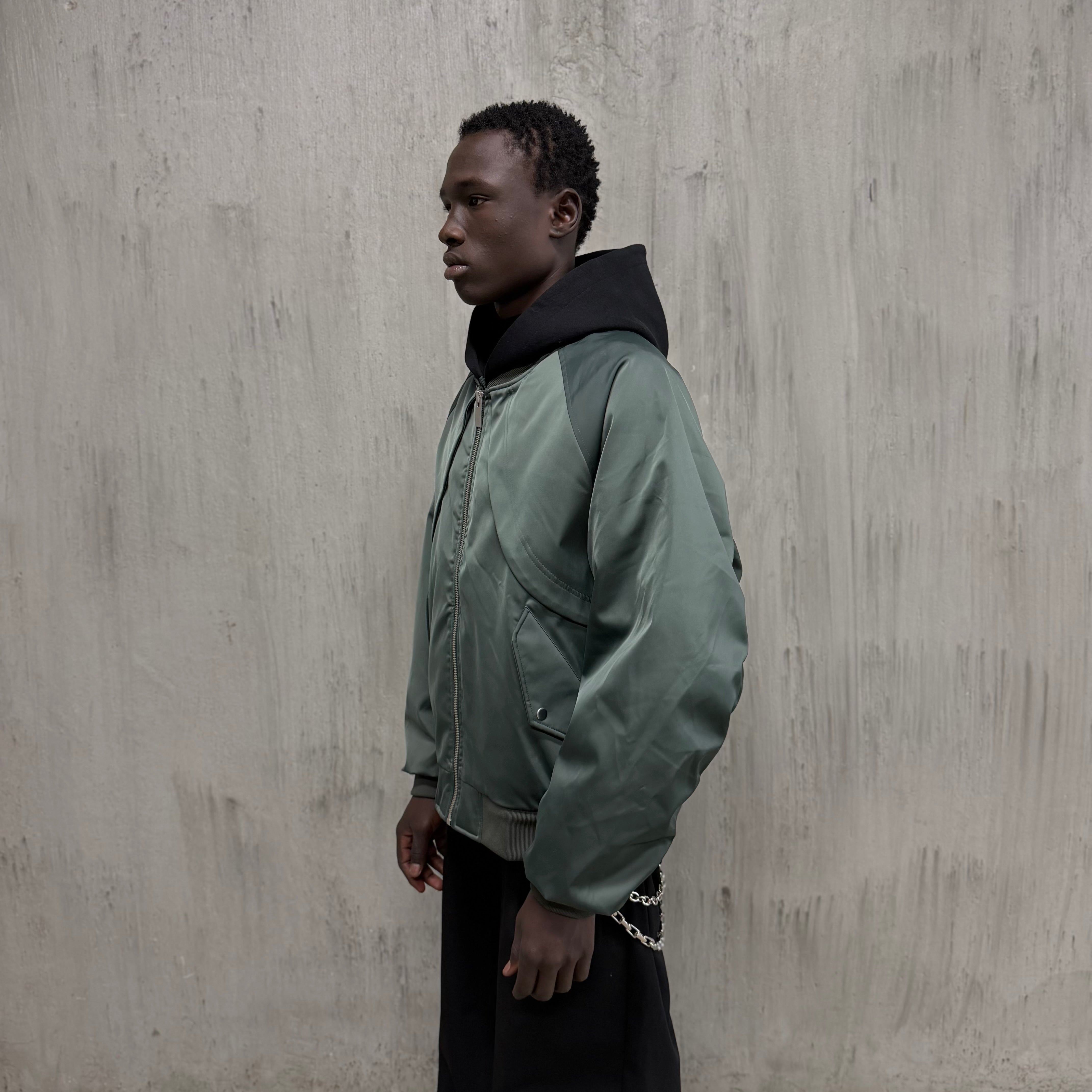 The "Mint" Sculpted Hooded Bomber